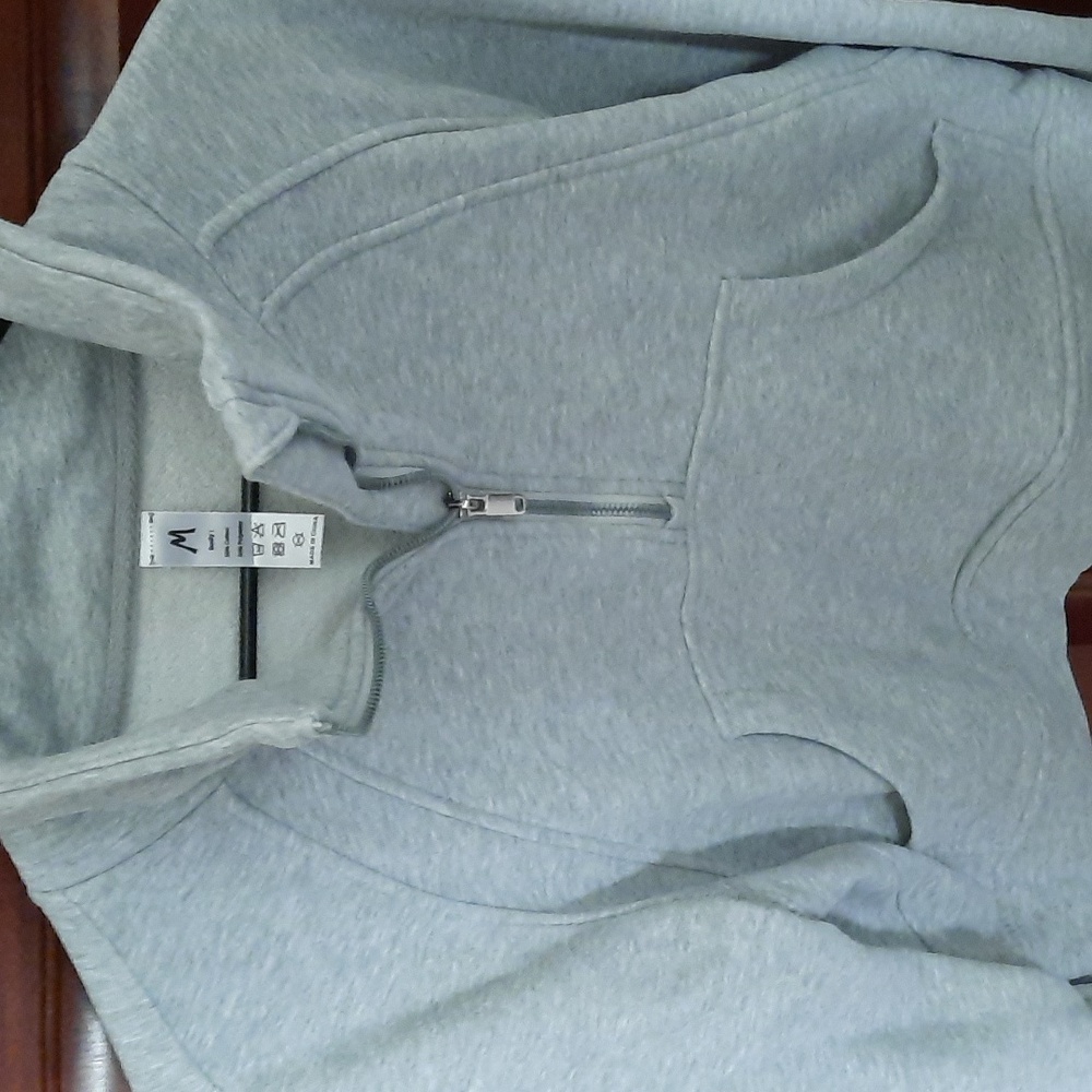 Gray Quarter-Zip Women's Hoodie